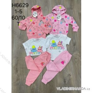Souprava mikina, tričko a tepláky dětská kojenecká dívčí (1-5 LET) SAD SAD22CH6629