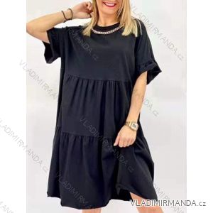 Šaty volnočasové dlouhý rukáv dámské nadrozměr (2XL/3XL ONE SIZE) ITALSKÁ MODA IMD22107