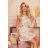 351-1 VALENTINE Dress with frills and a double skirt - pink flowers