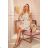 351-1 VALENTINE Dress with frills and a double skirt - pink flowers