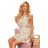 351-1 VALENTINE Dress with frills and a double skirt - pink flowers