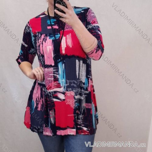Tunika s přívěskem 3/4 rukáv dámská (L-4XL) POLSKÁ MODA PME22012