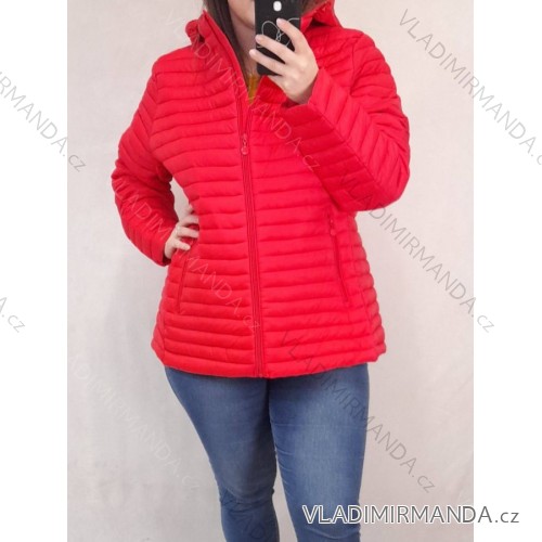 Bunda jarní slabá dámská nadrozměr (3XL-7XL) LIBLAN HKW22LD-7218 červená 4XL