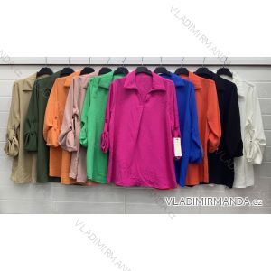 Tunika košilová dlouhý rukáv dámská (L/XL ONE SIZE) ITALSKÁ MÓDA IMWA221097
