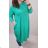 Šaty dlouhý rukáv dámská nadrozměr (2XL/3XL ONE SIZE) ITALSKÁ MÓDA IMC22GREENA/DR 2XL/3XL zelená