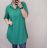 Tunika košilová s páskem 3/4 rukáv dámská (XL/2XL ONE SIZE) ITALSKÁ MÓDA IMM22235