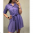 Dress shirts long 3/4 sleeve ladies with pocket thin (uni sl) ITALIAN Fashion IM318335 S / M / L Blue night