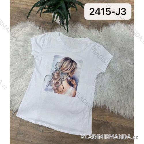 Tričko krátký rukáv dámské (S/M ONE SIZE) ITALSKÁ MÓDA  IMM222415-J3G