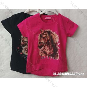 T - shirt short sleeve puppy girls (128-176) Turkish MODA TVF22004HORSE