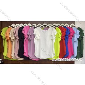 Tunika s volánky krátký rukáv dámská (S/M ONE SIZE) ITALSKÁ MÓDA IMWA221438