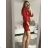 Šaty elegantní společenské třpytivé dámské (S/M ONE SIZE) ITALSKÁ MÓDA IMWG218633 red S/M