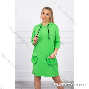 Neongrünes Kleid mit Kapuze