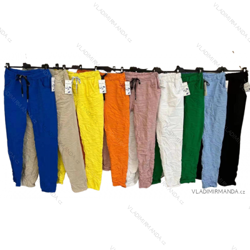 Kalhoty dlouhé strečové dámské (S/M/L ONE SIZE) ITALSKÁ MÓDA IMM22376