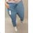 Kalhoty strečové dámské nadrozměr (XL/2XL/3XL ONE SIZE) ITALSKÁ MÓDA IMJ220015/DR 2XL/3XL Modrá světlá