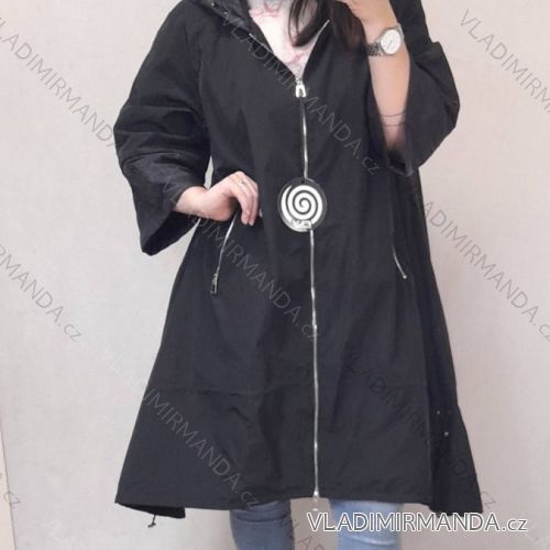 Bunda s kapucňou dámske nadrozmer (M-L ONE SIZE) TALIANSKA MÓDA IM422LUKY