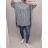 Damen T-Shirt verlängerte Kurzarm Maus (UNI S / L) ITALIENISCHE MODE IM420623