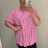 Damen T-Shirt verlängerte Kurzarm Maus (UNI S / L) ITALIENISCHE MODE IM420623