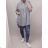 Damen T-Shirt verlängerte Kurzarm Maus (UNI S / L) ITALIENISCHE MODE IM420623