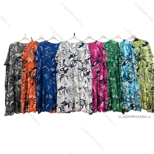 Šaty dlhé krátky rukáv dámske nadrozmer (3XL/4XL ONE SIZE) TALIANSKA MÓDA IMWQ22045