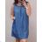 Denim Long Summer Women's Strapless Dress (S / M ONE SIZE) ITALIAN FASHION IM721175