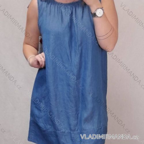 Denim Long Summer Women's Strapless Dress (S / M ONE SIZE) ITALIAN FASHION IM721175