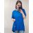 Shirt Dress 3/4 Sleeve Ladies (UNI XS-M) ITALIAN FASHION IM120068 3xl / 4xl <p>blue</p>
