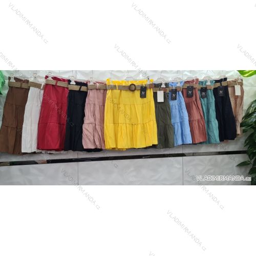 Sukně krátká s páskem bavlněná dámská (S/M/L ONE SIZE) ITALSKÁ MÓDA IMWC221646