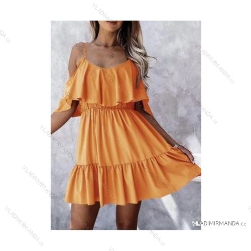 Šaty letní šifonové carmen na ramínka dámské (S/M/L ONE SIZE) ITALSKÁ MÓDA IMWB23316