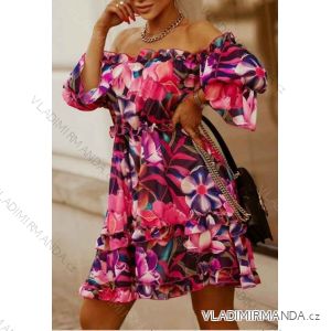 Šaty letní carmen přes ramena květované dámské (S/M/L ONE SIZE) ITALSKÁ MÓDA IMWA221665