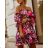 Women's Long Flared Dress Carmen Shoulders (S / M ONE SIZE) ITALIAN FASHION IMWA221622