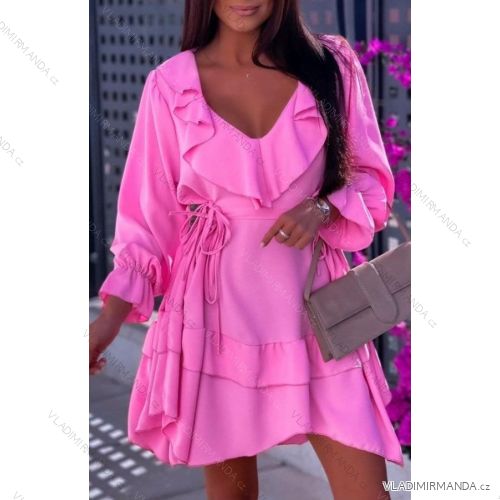 Šaty elegantný letný dlhý rukáv dámske (S/M ONE SIZE) TALIANSKA MÓDA IMWG221669