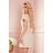 370-2 Dress with short sleeves and a wide tied belt - beige