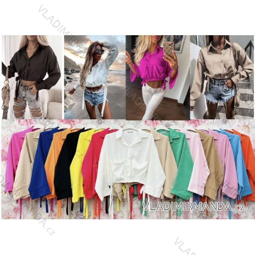 Übergroßes Damen-Langarmshirt aus Baumwolle (S / M ONE SIZE) ITALIAN FASHION IMWM221600