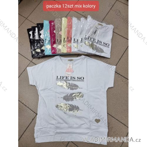Tričko krátky rukáv dámske (S-XL) TURECKÁ MÓDA TMWG22G5325A