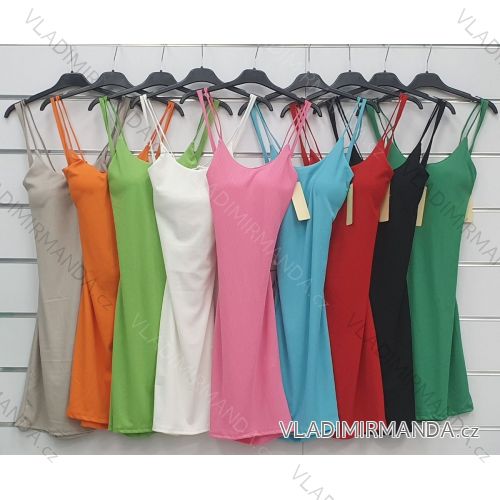 Šaty mini na ramínka dámské (S/M ONE SIZE) ITALSKÁ MÓDA IMWA221848