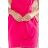 370-1 Dress with short sleeves and a wide tied belt - pink