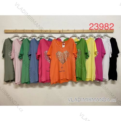 Tunika oversize krátky rukáv dámska viskoza nadrozmer (XL/2X/3XL ONE SIZE) TALIANSKA MÓDA IMWT2223982B