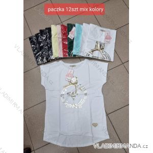 Tričko krátký rukáv dámské (S/M ONE SIZE) TURECKÁ MÓDA TMWG22G5649