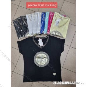 Tričko krátký rukáv dámské (S/M ONE SIZE) TURECKÁ MÓDA TMWG22G5548