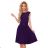 311-12 LILA Pleated dress with short sleeves - dark blue