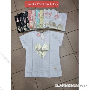 Tričko krátký rukáv dámské (S/M ONE SIZE) TURECKÁ MÓDA TMWG22G5547