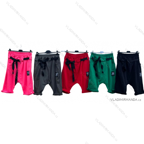 Kraťasy baggy dámské (M/L ONE SIZE) ITALSKÁ MÓDA IMD22417 čierna M / L