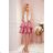 368-1 ZLATA two-color dress with lace neckline and foam - dark pink