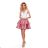 368-1 ZLATA two-color dress with lace neckline and foam - dark pink