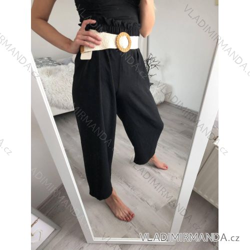 Nohavice dlhé letné dámske (S/M/L ONE SIZE) TALIANSKA MÓDA IM322061/DUR S/M čierna