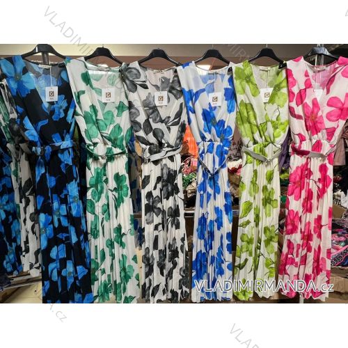 Šaty bez rukávu letní s páskem dámské (S/M ONE SIZE) ITALSKá MóDA IMM22585