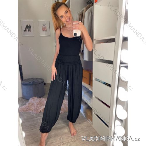 Kalhoty aladinky harémky dlouhé dámské (S/M ONE SIZE) ITALSKÁ MÓDA IM424835