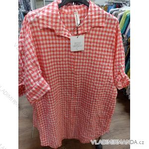 Šaty letné voľnočasové krátky rukáv dámska nadrozmer viskoza (L/XL/2XL ONE SIZE) TALIANSKA MÓDA IMN22010