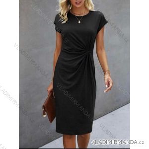 Šaty elegantní krátký rukáv dámské (S/M/L ONE SIZE) ITALSKÁ MÓDA IMD22507
