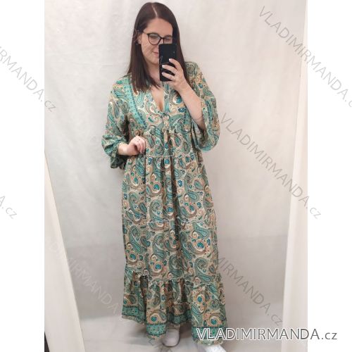 Šaty letní boho španělské krátký rukáv dámská nadrozměr (XL/2XL ONE SIZE) ITALSKá MóDA IM422539